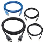 TRIPP LITE DisplayPort KVM Cable Kit for Tripp Lite B005-DPUA2-K and B005-DPUA4 KVM  4K DP  USB 3.1  3.5 mm  10 ft. - video- / USB- / lydkabelsett -