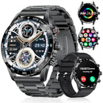 LIGE Smart Watch for Men with Answer/Make Call, 1.43 AMOLED Display, Fitness Watch 100+ Sports Modes, Heart Rate Sleep Monitor Smartwatch for Android iOS Phones, Black