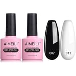 Gel Nail Polish White Black UV Gel Nail Polish 15ml