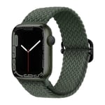 Flätad ögla för Apple watch Rem 44mm 40mm 45mm 41mm 42mm 38mm 49mm Elastiskt Solo armband iWatch series 9 se 7 5 6 Ultra2 Band 10.Dark Olive Green 38mm 40mm 41mm