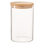 Scandi Glass Storage Jar with Wooden Lid 1 Litre