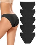 VOENXE Culotte Femme sans Couture,Invisible sous-vêtements Slips Taille Basse,Bas de Bikini Élastique,Culotte Sport Femme,Seamless Women Underwear Panties,Multipack Lot de 5