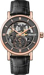 Ingersoll The Herald Mens 40mm Automatic Watch with Skeleton Dial and Black Genuine Leather Strap I00403B