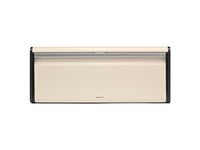 Brabantia - Fall Front Bread Bin - Canister for 2 Loaves of Bread - Extra Storage Space due to Flat Top - Keeps Content Fresh - Kitchen Storage Box - Steel - Soft Beige - 47 x 25 x 19 cm