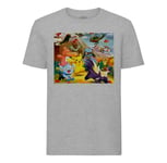 T-Shirt Homme Col Rond Pokemon A La Montagne Volcan Anime Jeux Vidéo