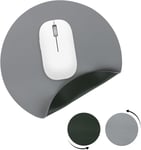 Tapis de Souris Rond Tapis de Souris Double Face Petit Tapis de Souris 20 cm, Portable Antidérapant Tapis de Bureau Cuir PVC Étanche pour Bureau Maison Ordinateur Clavier Gaming (D)