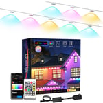 Permanent Outdoor Eaves LED Lights Waterproof Smart RGBIC String Light Bluetooth