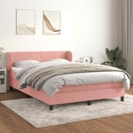 Lit � sommier tapissier avec matelas Rose 140x190 cm Velours