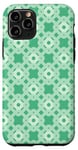 Coque pour iPhone 11 Pro Green Hexagon Circle Square Moroccan Lattice Pattern