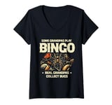 Womens Some Grandpas Play Bingo Real Grandpas Collect Bugs V-Neck T-Shirt