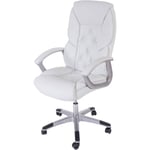 HHG - Fauteuil de bureau pro L42 xxl, charge 150kg, similicuir, blanc