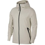 Nike M NSW TCH PCK Hoodie FZ Knit Sweat-Shirt Homme, Light Bone/Sail/Black, FR : XL (Taille Fabricant : XL)