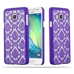 cadorabo Samsung Galaxy A3 2015 (5) Coque Plastique Dur Mandala en Violets Transparent – Housse de Protection Rigide Ultra Mince – Etui Hard Case Cover Ultra Slim Fine Bumper