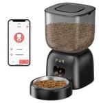 Puppy kitty pro Distributeur Croquettes Chat Automatique,Bols en Acier Inoxydable, Connecté App,Vocal 10S,10 Repas par Jour,Noir