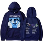 Eminem Anger Management Tour 2002 Hoodie Vintage Harajuku Rolig Rick Tröjor Långärmad Herr Dam Pullover Mode Navy11 S