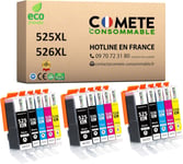 COMETE, Marque française - PGI525 CLI526 - Pack de 15 Cartouches d'encre Compatibles avec Canon PGI-525 CLI-526 / 525XL 526XL