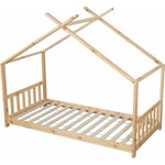 Lit cabane pour enfant 190x90cm en bois gaspard - brown