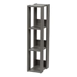 Iris Ohyama, Bibliothèque, Meuble de rangement à 3 Niveaux, Étagères ajustables tous les 14 cm, Stable, Industriel, Montage Facile, Salon, Entrée, Chambre, Bureau - Open Wood Rack OWR-200- Chêne Gris