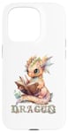 Coque pour iPhone 15 Pro Bébé dragon mignon à lire | Fantasy | Jeu de rôle | Dragon