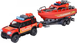 Majorette - Land Rover Fire Rescue w. Boat (213716001038 )