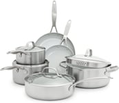 GreenPan Venice Pro Tri-Ply Stainless Steel Healthy Ceramic Non-Stick 10 Piece 