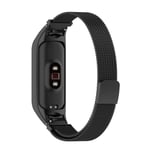 Connecteur De Bracelet Bande De Poignet Milanais En Acier Inoxéâtre De La Sangle Smartwatch Pour Xiaomi Mi Band 5-6 - Le Noir