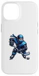 Coque pour iPhone 14 Joueur ninja de hockey sur glace