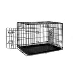 lionto Cage de Transport pour Chien Pliable, (L) 76x49x56 cm Noir