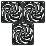 3 x Pack Arctic P12 Slim PWM PST 120mm Low Profile Case Fans 300-2100 RPM 4-Pin