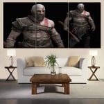 Wall Art Picture 5 Pieces Prints on Game God of War Kratos Photo Image Canvas Prints Modern HD Artwork for Living Room Bedroom Home Decorations,No Frame,60X75X3