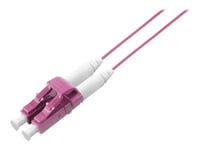 DIGITUS Professional - Cordon de raccordement - LC multi-mode (M) pour LC multi-mode (M) - 1 m - fibre optique - duplex - 50 / 125 microns - OM4 - sans halogène - violet pourpre