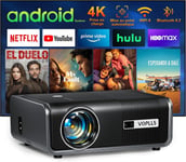 Videoprojecteur Applications Intégrées & Auto Focus/Keystone Projecteur Video 4K Supporté, 23000L Projecteur Wifi 6 Bluetooth Full Hd 1080P, Retroprojecteur 300'' Home Cinéma Pour Hdmi/Usb/Ps5