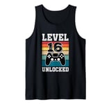 Level 16 Unlocked 16 Year Old Gamers 16th Birthday Gaming Tank Top