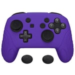 playvital Samurai Edition Ergonomic Silicone Skin Protective Case for Nintendo Switch Pro Controller, Soft Anti-slip Controller Grip Protector for Nintendo Switch Pro with Thumb Grip Caps - Purple