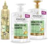 Pantene Grow Strong Shampoo and Conditioner Set and leave in cream to promote hair growth. For dry, damageed hair, helps reduce hair loss, strengthen and thicken hair.