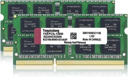 Ram DDR3 /DDR3L 16go (2x8go) 1600MHz PC3L-12800 / PC3-12800 Sodimm CL11 Non-ECC Unbuffered 1.35V / 1.5V 2Rx8 Double Rang 204 Pin Mémoire Ram Barette Kit pour Ordinateur Portable (Vert)