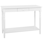 Table Console Blanche en Bois et MDF avec Tiroir de Style Traditionnel pour Int