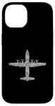 Coque pour iPhone 14 Lettres de l'alphabet phonétique de l'aviation C-130 en forme d'Hercules