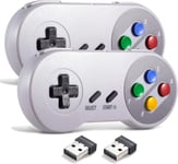 Lot De 2 Manettes Usb Sans Fil Pour ¿¿Mulateur Snes, 2,4 G, Manette De Jeu Snes Pour Windows, Pc, Mac Et Retropie