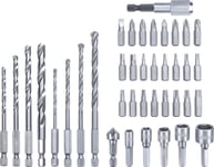 Kwb Universal Bit And Drill Bit Set, Borr, Borrsats, Högerrotation, 25 Mm, Mjuka Träslag, Stål, Sten, 39 Styck