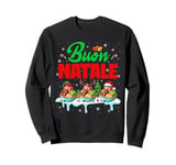 Buon Natale Xmas Three Santa Reindeer Ice-creams Italian Sweatshirt