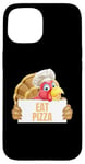 Coque pour iPhone 15 Un cuisinier drôle de Thanksgiving à la dinde mange une pizza