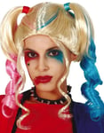 Blond Harley Quinn Inspierad Peruk med Flätor