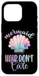 iPhone 16 Pro Black Mermaid Hair Dont Care,Rainbow Mermaid Hair Don't Care Case