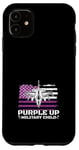 Coque pour iPhone 11 Purple Up Drapeau militaire pour enfant Motif drapeau américain