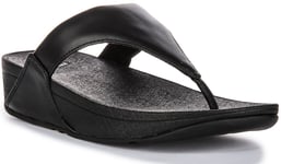 Fitflop Lulu Leather Toe Post Softy Women Thong Sandal Black UK 5 - 11