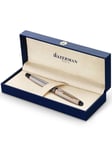 Waterman Expert Rollerball Pen | Stainless Steel with 23k Gold Trim | Fine Point | Black Ink | Gift Box