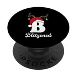 Lettre B de groupe de Noël assortie pour couples B PopSockets PopGrip Adhésif