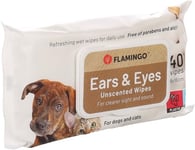 FLAMINGO Lingettes nettoyantes pour Les Yeux et Les Oreilles Reini - 40pcs Convient aux Chiens et aux Chats - Parfum Neutre - sans parabènes et sans Alcool - Nouveau Produit Populaire!