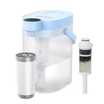 Waterdrop FreshTaste 𝐒𝐨𝐟𝐭𝐞𝐧 𝐖𝐚𝐭𝐞𝐫 Electric Water Filter Jug, 4L Instant Water Filter Dispenser for Fridge, Reduce Chlorine, Lead, Copper, Purify, Blue (Replacement Filter: WD-EWFS)